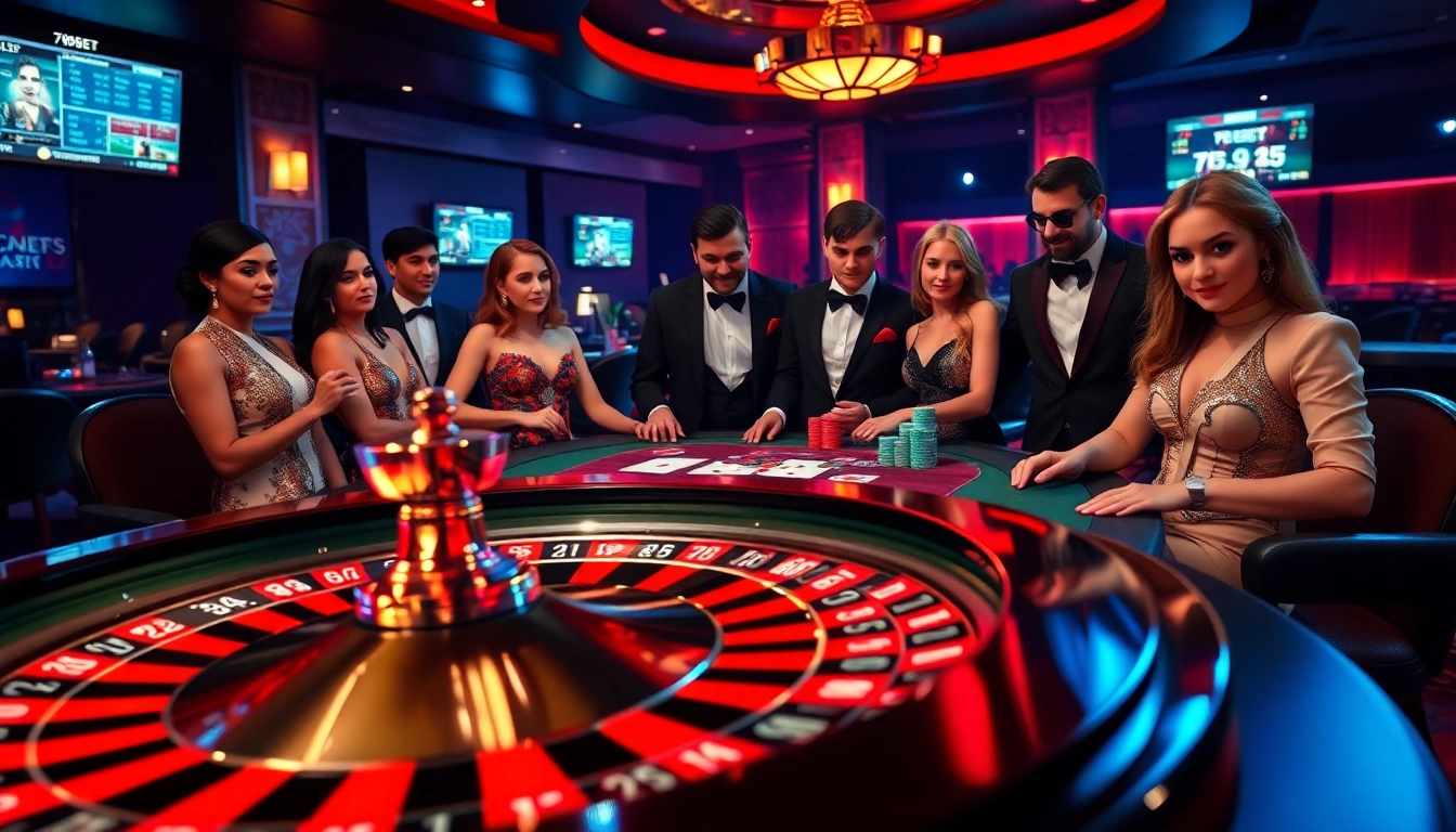 Exciting poker action at 789BET casino with players focused on the game, chips, and cards.